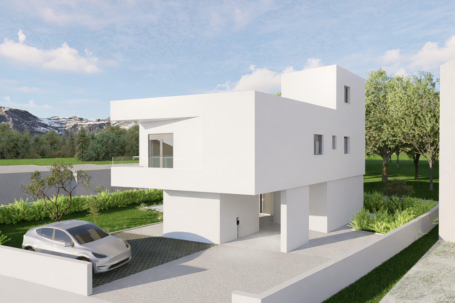 House facade with color applied